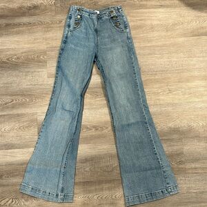 High waisted flare leg jeans